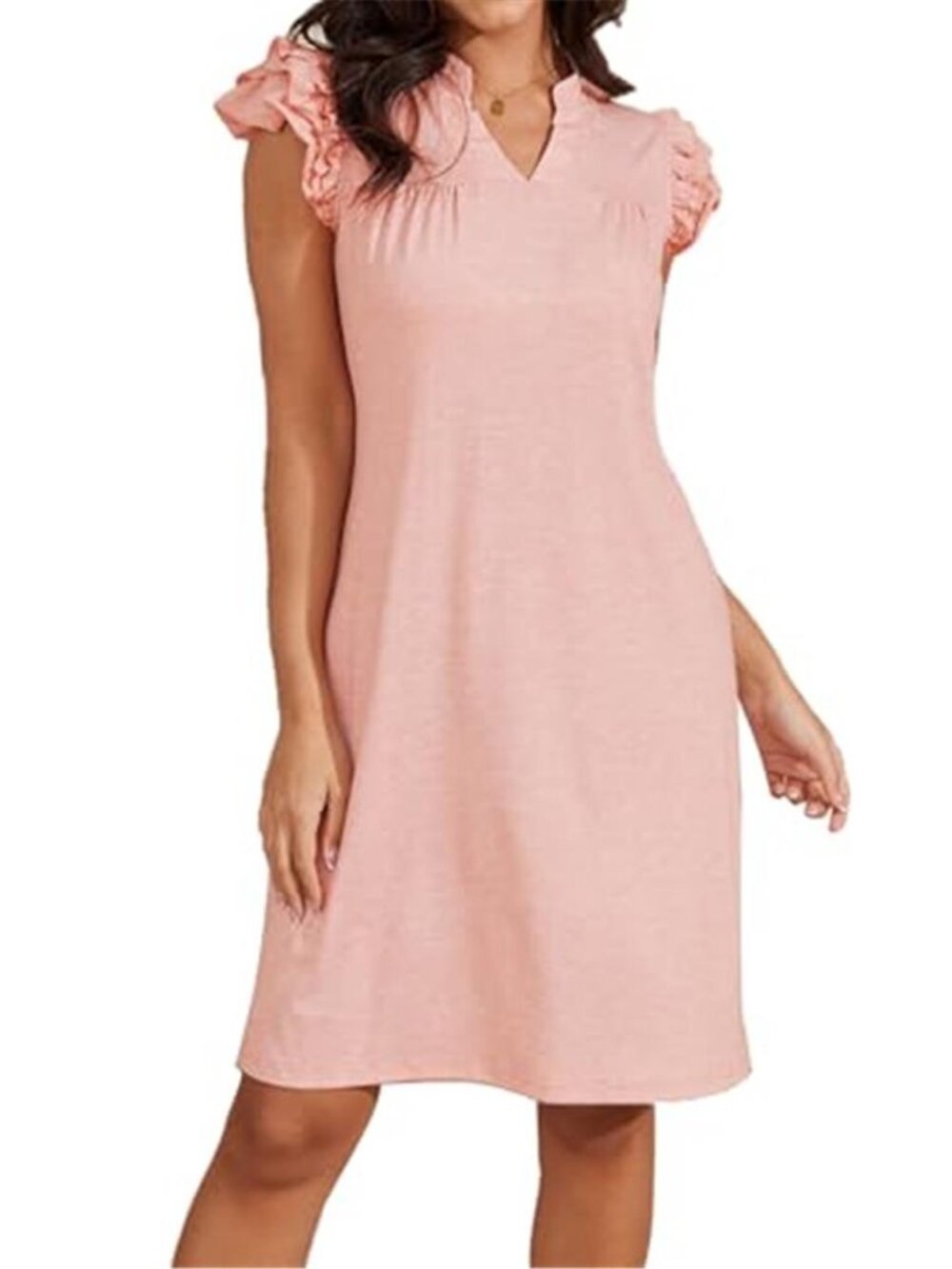 Jayscreate Women's Ruffle Short Sleeve A-line T Shirt Flowy Swing 2025 Trendy